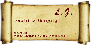 Loschitz Gergely névjegykártya